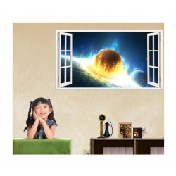 Sticker decorativ, fereastra 3D, Planeta, 85 cm, 1044STK Sticker decorativ, fereastra 3D, Planeta, 85 cm, 1044STK