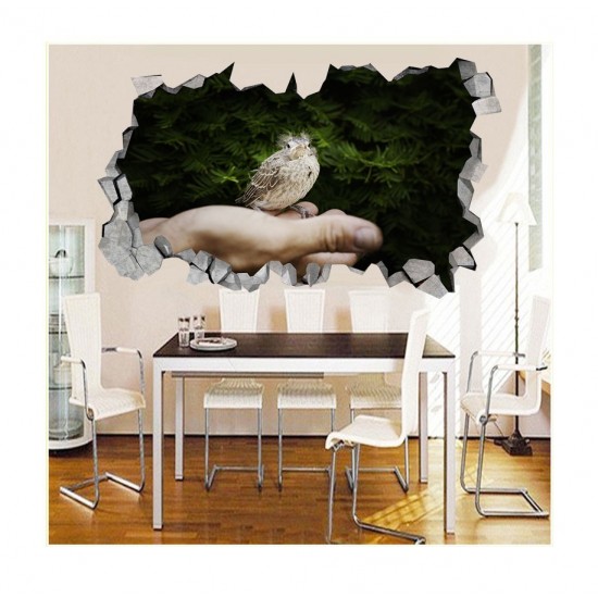Sticker decorativ, gaura in perete 3D, Bird, 85 cm, 184STK-1 Sticker decorativ, gaura in perete 3D, Bird, 85 cm, 184STK-1