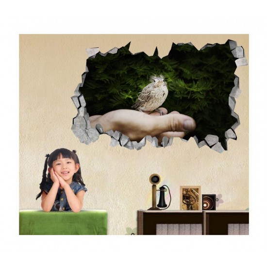 Sticker decorativ, gaura in perete 3D, Bird, 85 cm, 184STK-1 Sticker decorativ, gaura in perete 3D, Bird, 85 cm, 184STK-1