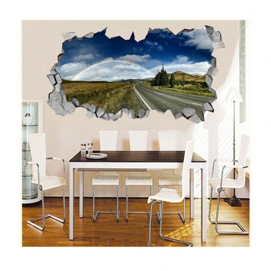 Sticker decorativ, gaura in perete 3D, Curcubeu, 85 cm, 190STK-1 Sticker decorativ, gaura in perete 3D, Curcubeu, 85 cm, 190STK-1