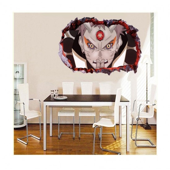 Sticker decorativ, gaura in perete 3D,  Naruto, 85 cm, 1053STK-1