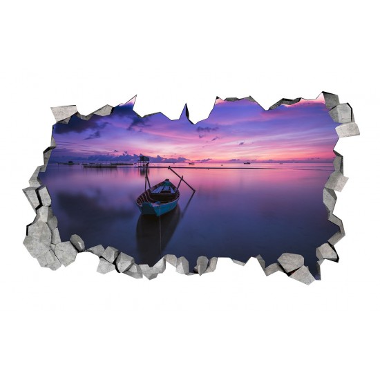 Sticker decorativ, gaura in perete 3D, Ocean, 85 cm, 179STK-1 Sticker decorativ, gaura in perete 3D, Ocean, 85 cm, 179STK-1