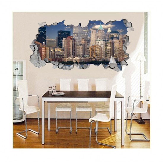 Sticker decorativ, gaura in perete 3D, Oras, 85 cm, 187STK-1 Sticker decorativ, gaura in perete 3D, Oras, 85 cm, 187STK-1
