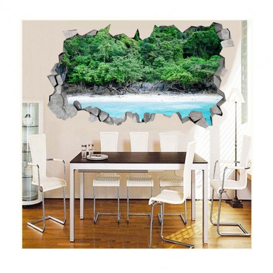 Sticker decorativ, gaura in perete 3D, Padure, 85 cm, 182STK-1 Sticker decorativ, gaura in perete 3D, Padure, 85 cm, 182STK-1