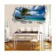 Sticker decorativ, gaura in perete 3D, Plaja, 85 cm, 174STK-2 Sticker decorativ, gaura in perete 3D, Plaja, 85 cm, 174STK-2