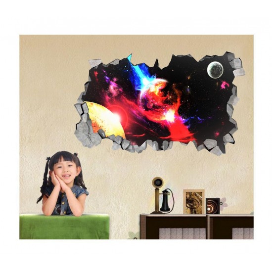 Sticker decorativ, gaura in perete 3D, Planeta, 85 cm, 1033STK Sticker decorativ, gaura in perete 3D, Planeta, 85 cm, 1033STK