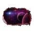 Sticker decorativ, gaura in perete 3D,  Planeta, 85 cm, 1035STK-1