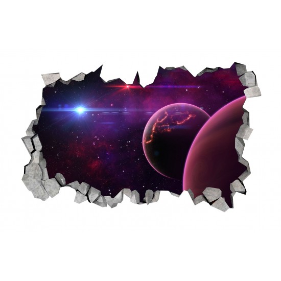 Sticker decorativ, gaura in perete 3D, Planeta, 85 cm, 1035STK Sticker decorativ, gaura in perete 3D, Planeta, 85 cm, 1035STK