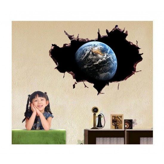 Sticker decorativ, gaura in perete 3D, Planeta, 85 cm, 1036STK-2 Sticker decorativ, gaura in perete 3D, Planeta, 85 cm, 1036STK-2