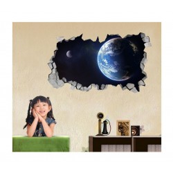 Sticker decorativ, gaura in perete 3D, Planeta, 85 cm, 1039STK-2 Sticker decorativ, gaura in perete 3D, Planeta, 85 cm, 1039STK-2