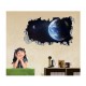 Sticker decorativ, gaura in perete 3D,  Planeta, 85 cm, 1039STK-2
