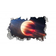 Sticker decorativ, gaura in perete 3D,  Planeta, 85 cm, 1041STK-2