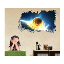 Sticker decorativ, gaura in perete 3D, Planeta, 85 cm, 1044STK-2 Sticker decorativ, gaura in perete 3D, Planeta, 85 cm, 1044STK-2