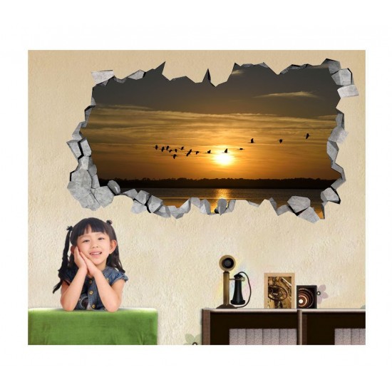 Sticker decorativ, gaura in perete 3D, Rasarit, 85 cm, 175STK-2 Sticker decorativ, gaura in perete 3D, Rasarit, 85 cm, 175STK-2