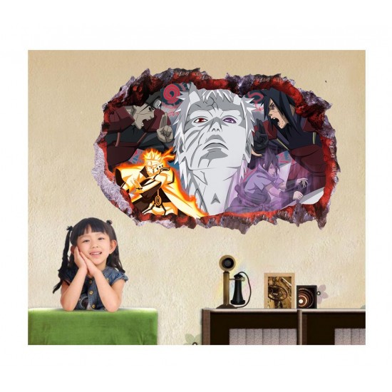 Sticker decorativ, gaura in perete 3D, Uchiha-Uzumaki, 85 cm, 1017STK-1 Sticker decorativ, gaura in perete 3D, Uchiha-Uzumaki, 85 cm, 1017STK-1