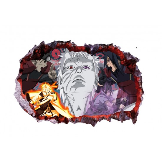 Sticker decorativ, gaura in perete 3D, Uchiha-Uzumaki, 85 cm, 1017STK-1 Sticker decorativ, gaura in perete 3D, Uchiha-Uzumaki, 85 cm, 1017STK-1