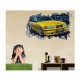 Sticker decorativ masina, Gaura in perete 3D, 80 cm, 1010STK-1 Sticker decorativ masina, Gaura in perete 3D, 80 cm, 1010STK-1