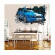 Sticker decorativ masina, Gaura in perete 3D, 80 cm, 1011STK-1 Sticker decorativ masina, Gaura in perete 3D, 80 cm, 1011STK-1