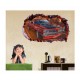 Sticker decorativ masina, Gaura in perete 3D, 80 cm, 1012STK-2 Sticker decorativ masina, Gaura in perete 3D, 80 cm, 1012STK-2