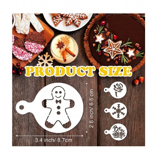 Set 50 de sabloane pentru decorarea parjiturilor, cafea, pentru pictura, Alb, 8.7 cm, A1427 Set 50 de sabloane pentru decorarea parjiturilor, cafea, pentru pictura, Alb, 8.7 cm, A1427
