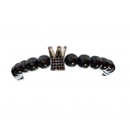 Bratara cu pietre naturale, Onix, Silver Crown, A4B138 Bratara cu pietre naturale, Onix, Silver Crown, A4B138