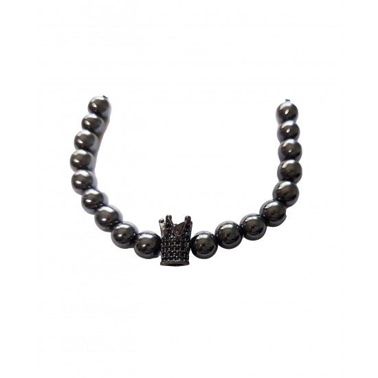 Bratara cu pietre naturale, Onix, Black Crown, A4B139 Bratara cu pietre naturale, Onix, Black Crown, A4B139