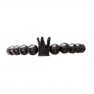 Bratara cu pietre naturale, Onix, Black Crown, A4B139 Bratara cu pietre naturale, Onix, Black Crown, A4B139