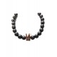 Bratara cu pietre naturale, Onix, Roz auriu, Crown, A4B140 Bratara cu pietre naturale, Onix, Roz auriu, Crown, A4B140