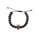 Bratara cu pietre naturale, Onix, Roz auriu, Crown, A4B140 Bratara cu pietre naturale, Onix, Roz auriu, Crown, A4B140
