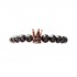 Bratara cu pietre naturale, Onix, Roz auriu, Crown, A4B140
