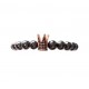 Bratara cu pietre naturale, Onix, Roz auriu, Crown, A4B140 Bratara cu pietre naturale, Onix, Roz auriu, Crown, A4B140