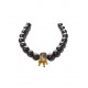 Bratara cu pietre naturale, Onix, Gold Crown, A4B141 Bratara cu pietre naturale, Onix, Gold Crown, A4B141