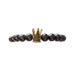 Bratara cu pietre naturale, Onix, Gold Crown, A4B141
