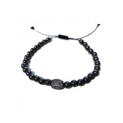 Bratara cu pietre naturale, Onix, Black Charm cu Zirconiu, A4B167 Bratara cu pietre naturale, Onix, Black Charm cu Zirconiu, A4B167