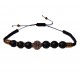 Bratara cu pietre naturale, Onix, Roz auriu Charm, A4B173 Bratara cu pietre naturale, Onix, Roz auriu Charm, A4B173