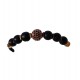 Bratara cu pietre naturale, Onix, Roz auriu Charm, A4B173 Bratara cu pietre naturale, Onix, Roz auriu Charm, A4B173