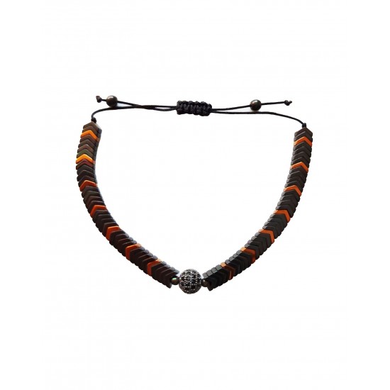 Bratara cu snur ajustabil, Black Charm, A4B113 Bratara cu snur ajustabil, Black Charm, A4B113