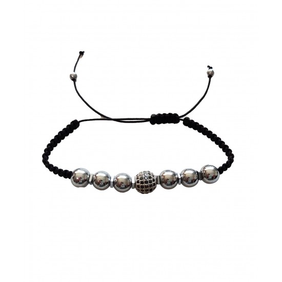 Bratara cu snur ajustabil, Silver Charm, A4B120 Bratara cu snur ajustabil, Silver Charm, A4B120