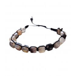 Bratara cu snur ajustabil, White Palm Stone, A4B131 Bratara cu snur ajustabil, White Palm Stone, A4B131