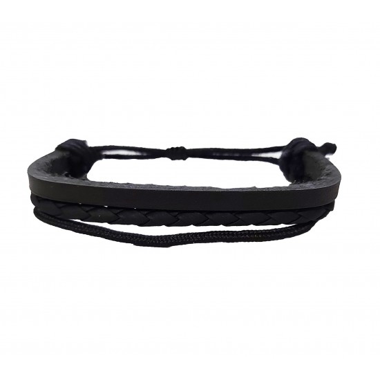 Bratara din piele ecologica, Black, A4B157 Bratara din piele ecologica, Black, A4B157