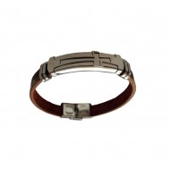 Bratara din piele ecologica, Cruce, Inox, A4B101 Bratara din piele ecologica, Cruce, Inox, A4B101