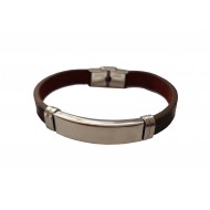 Bratara din piele ecologica, Inox, A4B53 Bratara din piele ecologica, Inox, A4B53