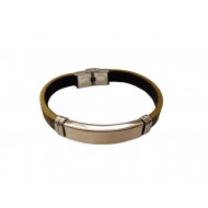 Bratara din piele ecologica, Inox, A4B54 Bratara din piele ecologica, Inox, A4B54
