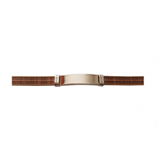 Bratara din piele ecologica, Inox, A4B58 Bratara din piele ecologica, Inox, A4B58
