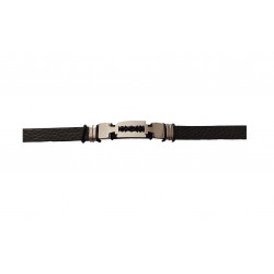 Bratara din piele ecologica, Lama de ras, Inox, A4B86