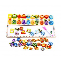 Joc educativ Forme geometrice si cifre, 3 in 1, Matematica distractiva, TT007