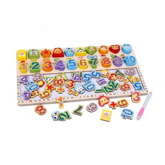 Joc educativ Forme geometrice si cifre, 3 in 1, Matematica distractiva, TT007 Joc educativ Forme geometrice si cifre, 3 in 1, Matematica distractiva, TT007