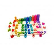 Joc educativ Forme geometrice si cifre, 3 in 1, Stivuirea culorilor, CX0612 Joc educativ Forme geometrice si cifre, 3 in 1, Stivuirea culorilor, CX0612