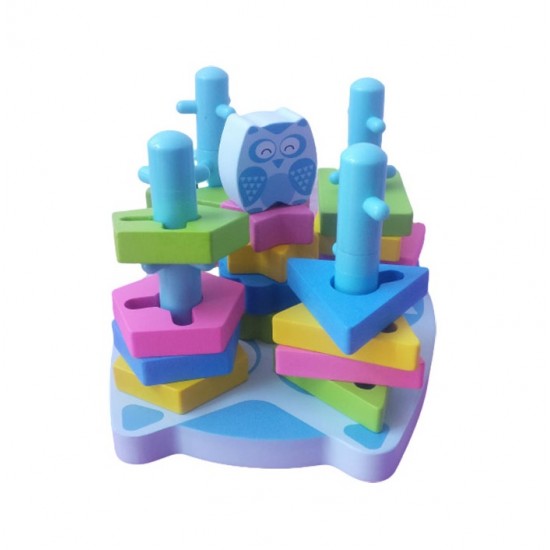 Jucarie cu forme geometrice din lemn, 21 piese, AK45 Jucarie cu forme geometrice din lemn, 21 piese, AK45