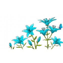 Sticker decorativ, Crin albastru, 150 cm, 397STK